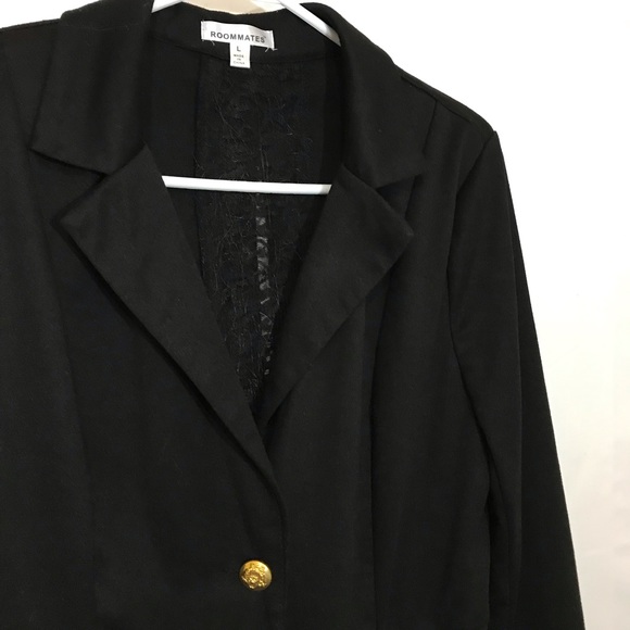 Roommates Black Jacket Lace Back Size Large - Picture 4 of 7